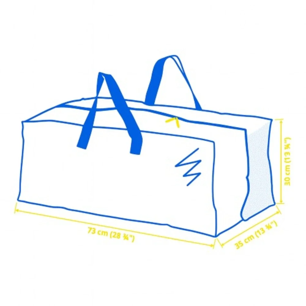 IKEA FRAKTA Blue Storage Bag – 20 Gallon, Reusable with Zipper &‎ Dual Handles